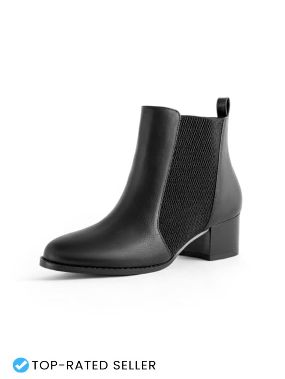 Women's Slip On Ankle Boots Chunky Block Heel Elastic Gore Chelsea Booties